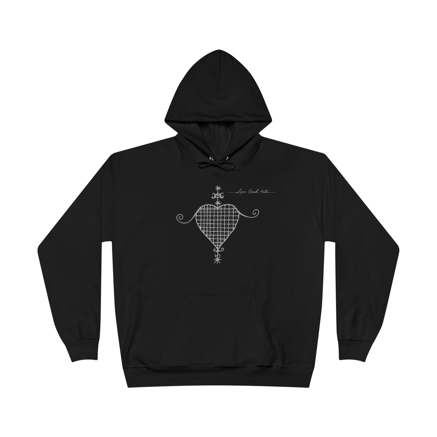 Love Ovah Hate Hoodie — Heart Grid Pullover