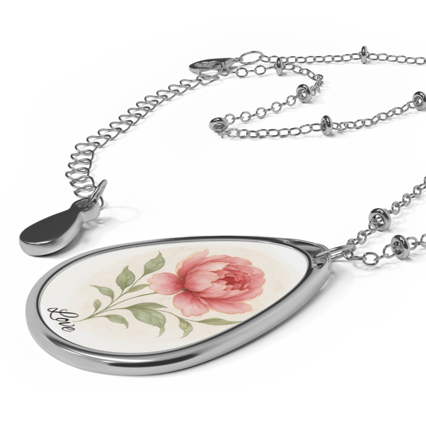 The Love Ovah Hate Oval Pendant Necklace