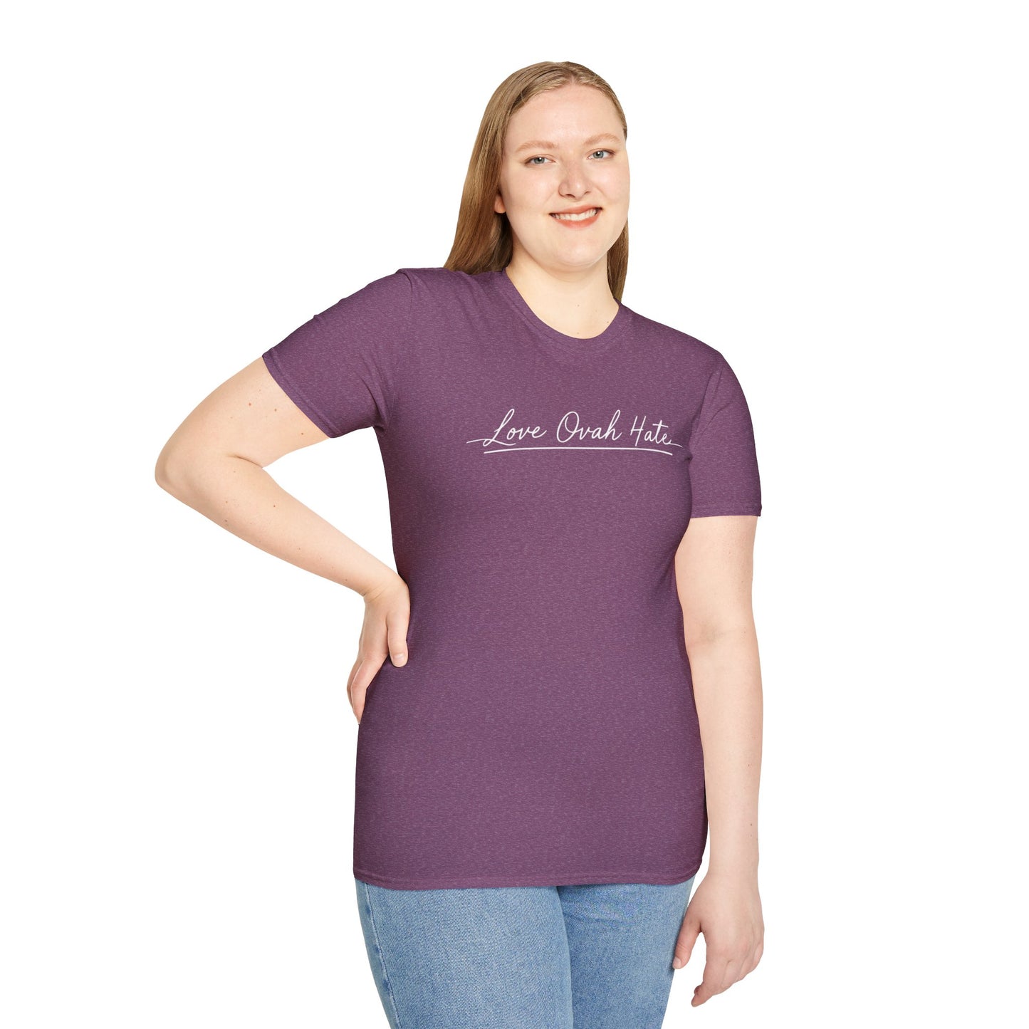Love Ovah Hate T-Shirt — Handwritten Script Love Tee
