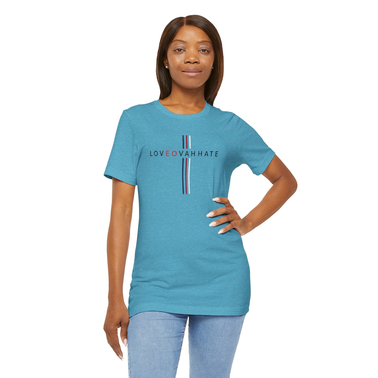 LOVEOVAHHATE Vertical Cross Graphic Tee