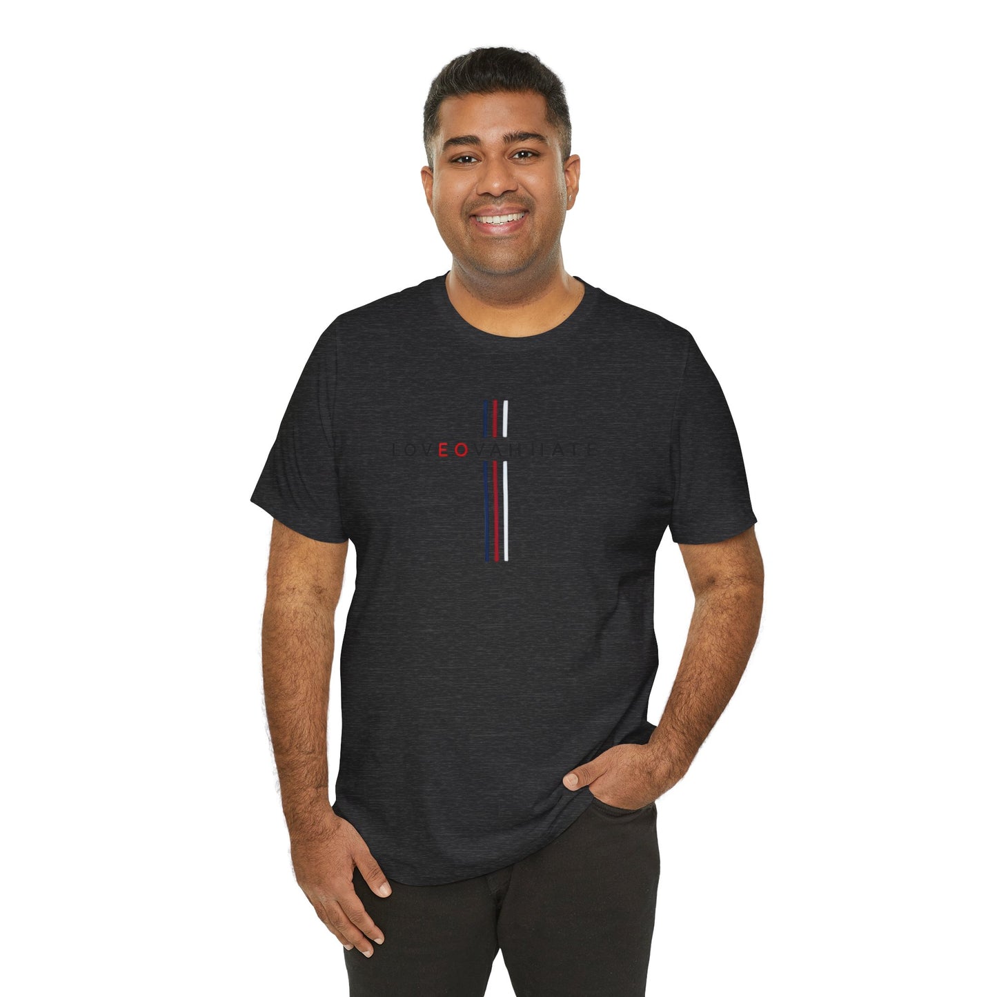 LOVEOVAHHATE Vertical Cross Graphic Tee