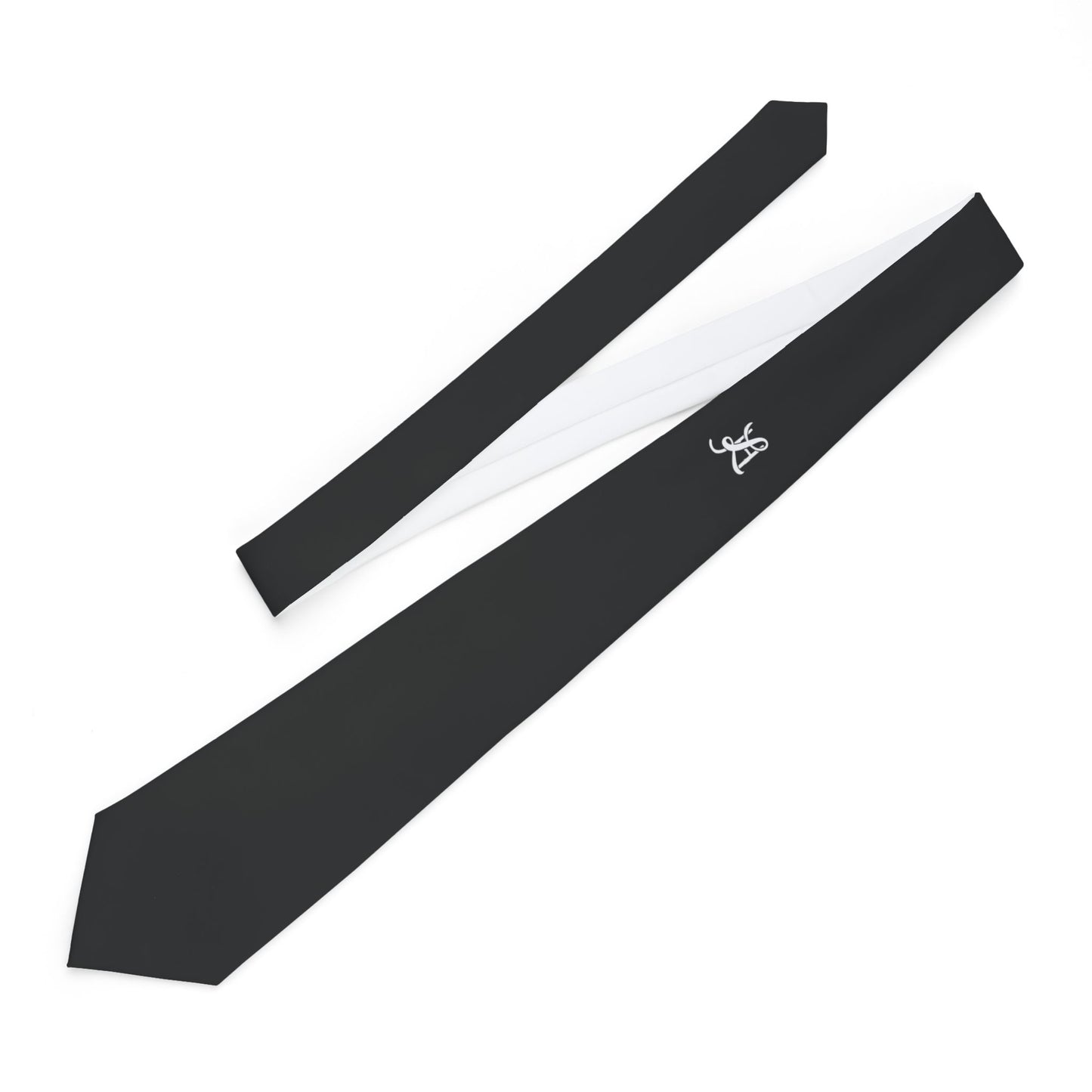 Love Ovah Hate Black Satin Necktie — Slim, Modern Formal Tie