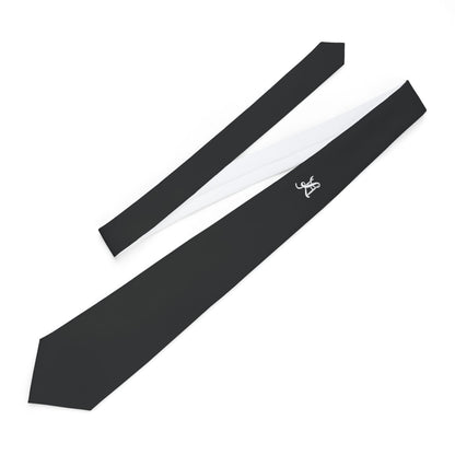 Love Ovah Hate Black Satin Necktie — Slim, Modern Formal Tie