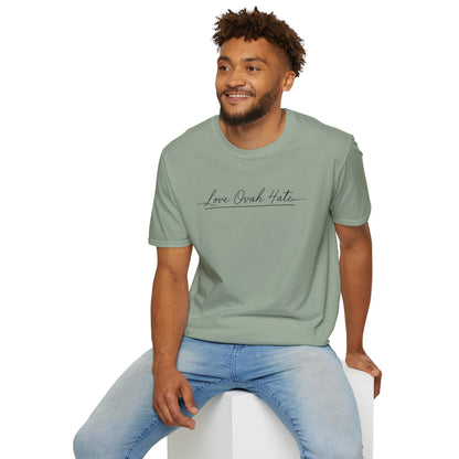 Love Ovah Hate T-Shirt — Handwritten Script Love Tee