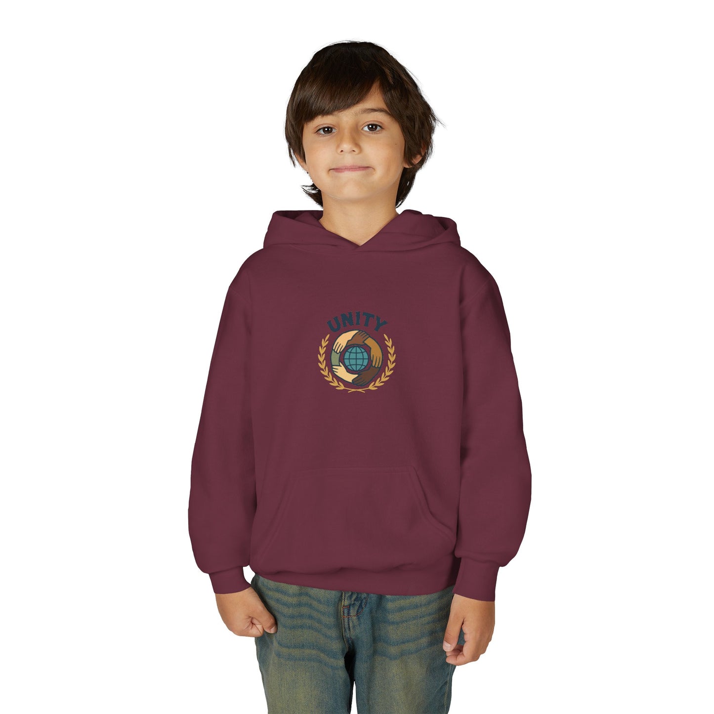 Youth Unity Globe Hoodie — 'Unity' Graphic Youth Hoodie