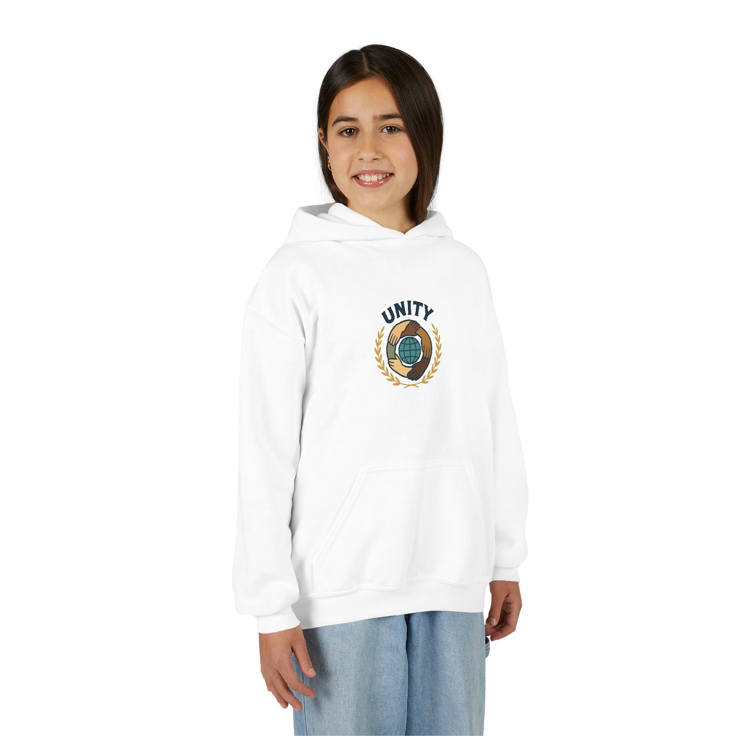 Youth Unity Globe Hoodie — 'Unity' Graphic Youth Hoodie