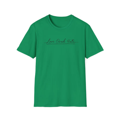 Love Ovah Hate T-Shirt — Handwritten Script Love Tee