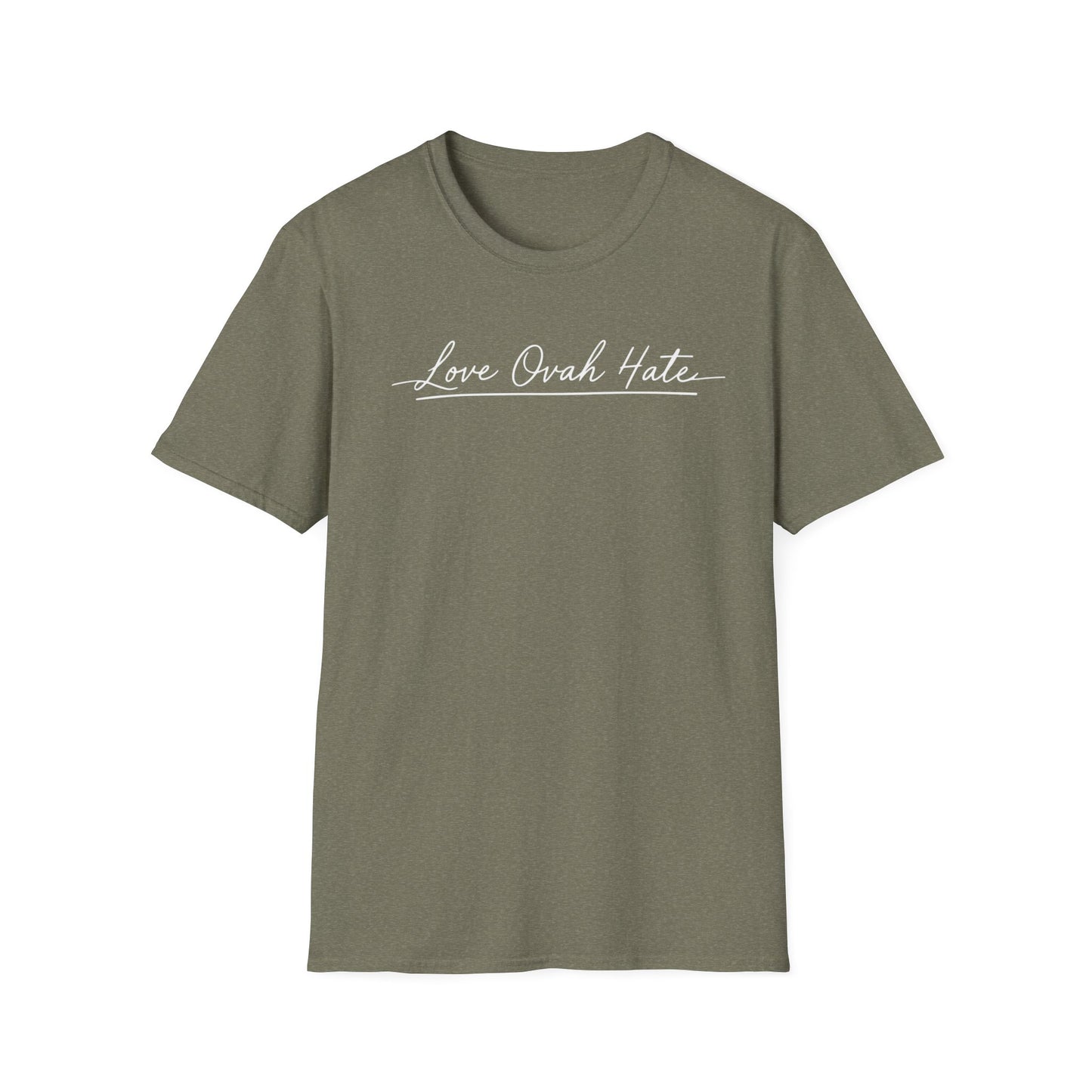 Love Ovah Hate T-Shirt — Handwritten Script Love Tee