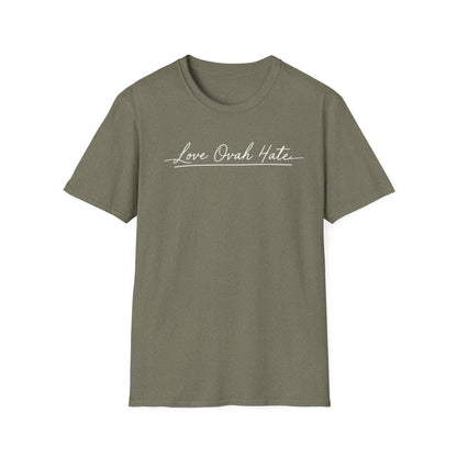 Love Ovah Hate T-Shirt — Handwritten Script Love Tee