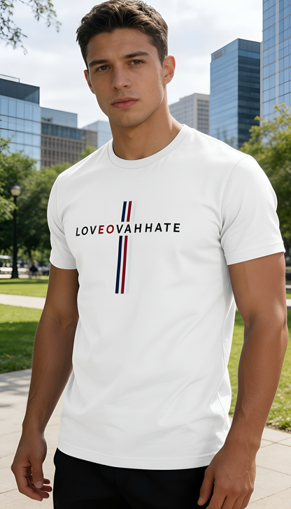 LOVEOVAHHATE Vertical Cross Graphic Tee