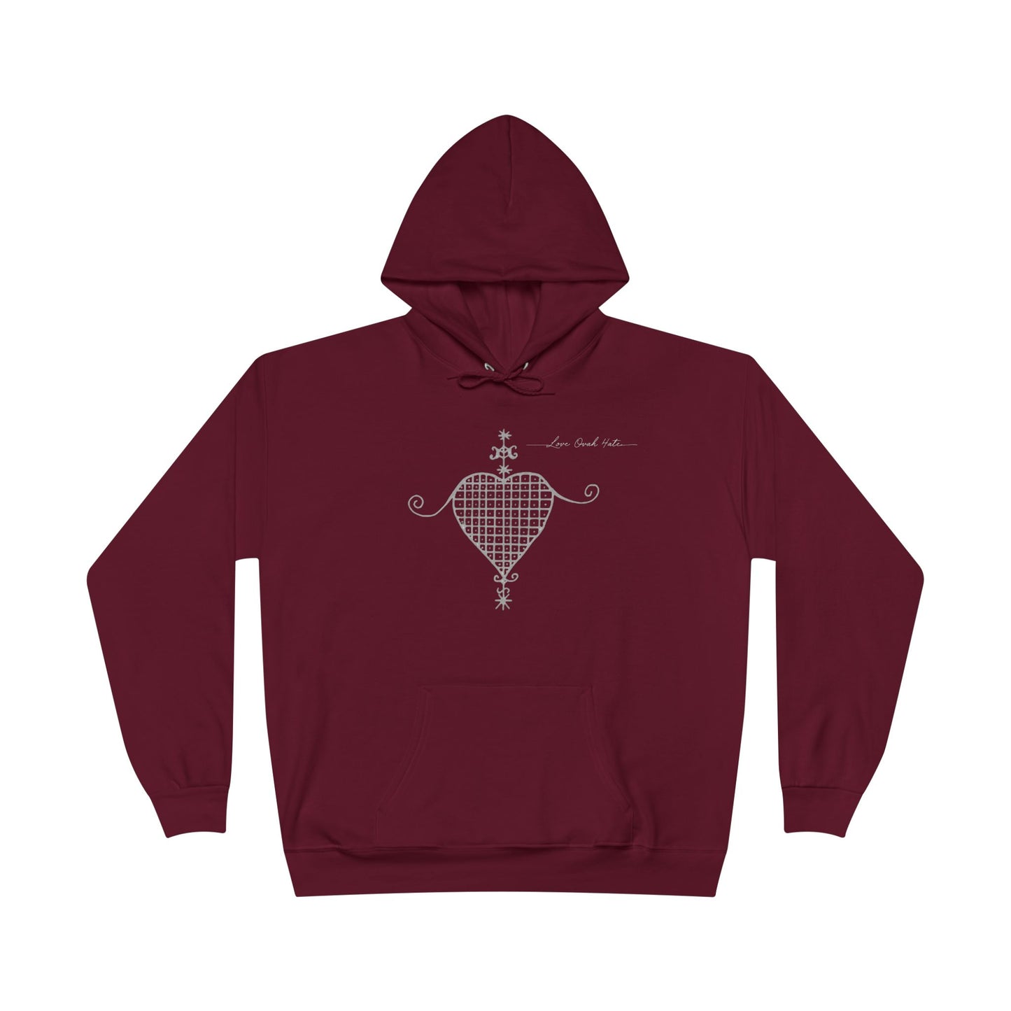 Love Ovah Hate Hoodie — Heart Grid Pullover