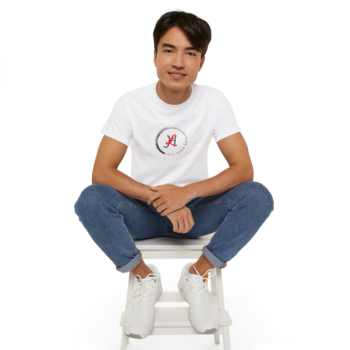 Baumwoll-T-Shirt Qualität Konstruktion gerippter Kragen Unisex Passform 