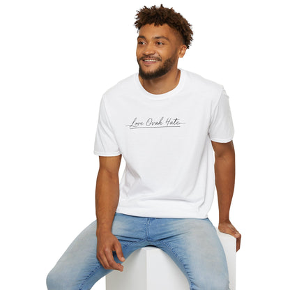 Love Ovah Hate T-Shirt — Handwritten Script Love Tee