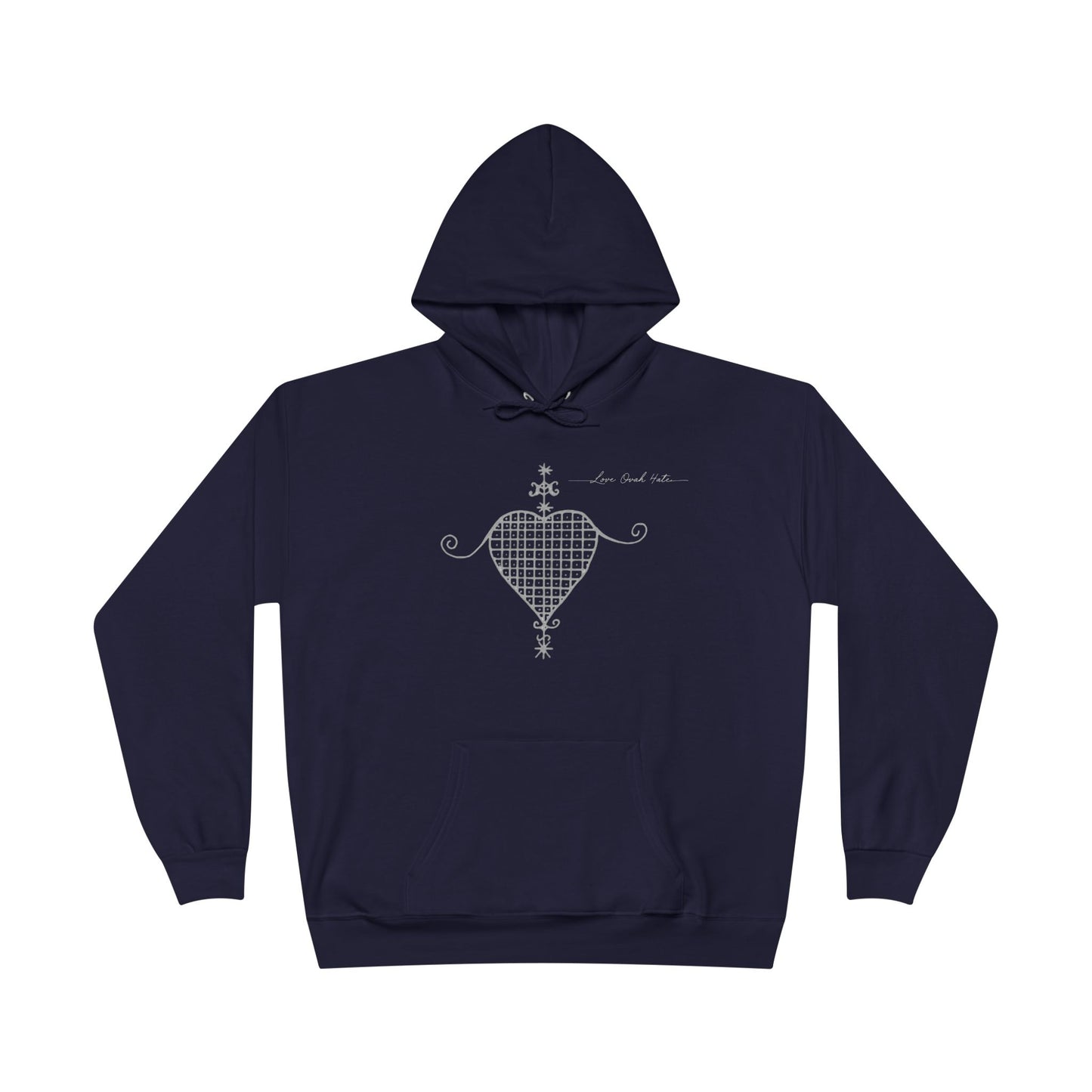 Love Ovah Hate Hoodie — Heart Grid Pullover