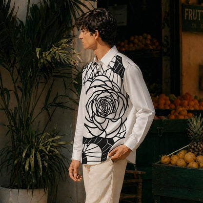 Men's Silk Long-Sleeved Shirt