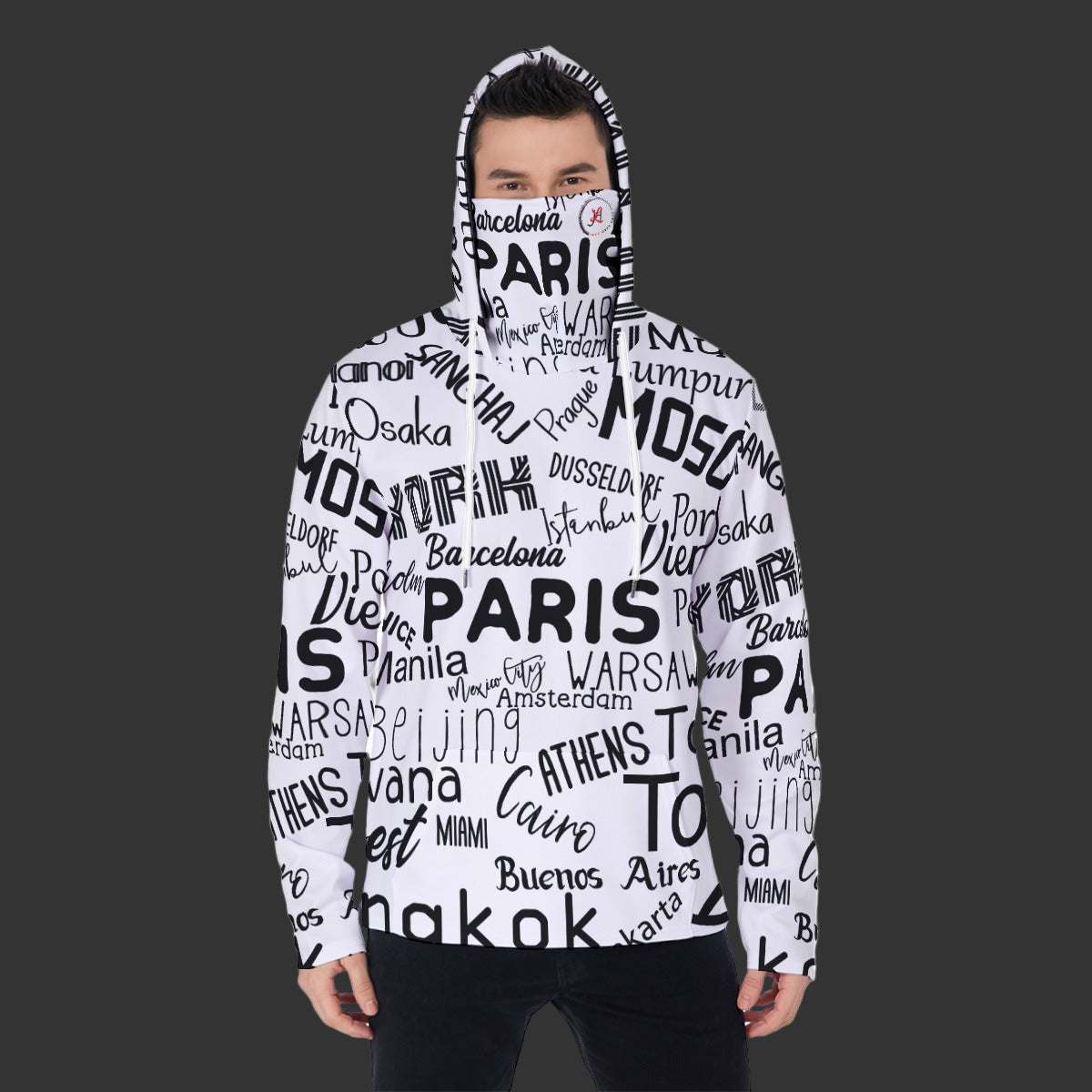 Love Ovah Hate Heavy Fleece Hoodie with Mask