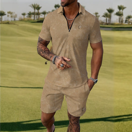 Love Ovah Hate Men's Zip-Up Polo Sportswear Set