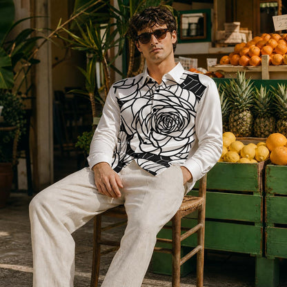 Men's Silk Long-Sleeved Shirt