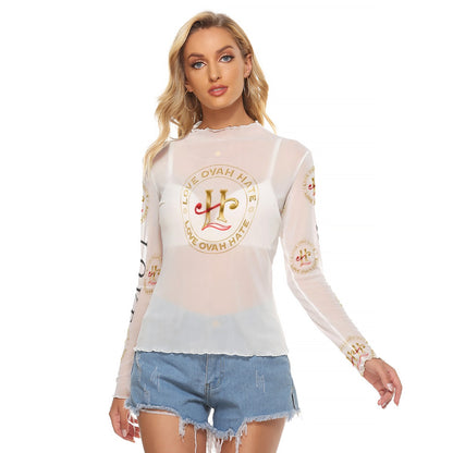 Love Ovah Hate Women's Mesh Shirt - Breathable & Sexy Long Sleeve Top