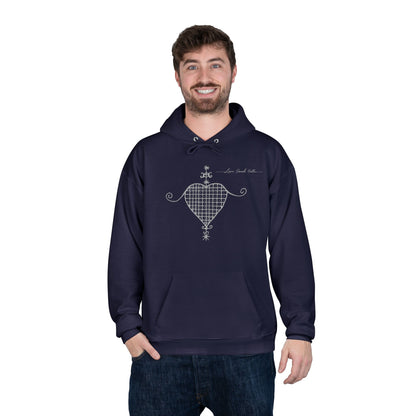 Love Ovah Hate Hoodie — Heart Grid Pullover