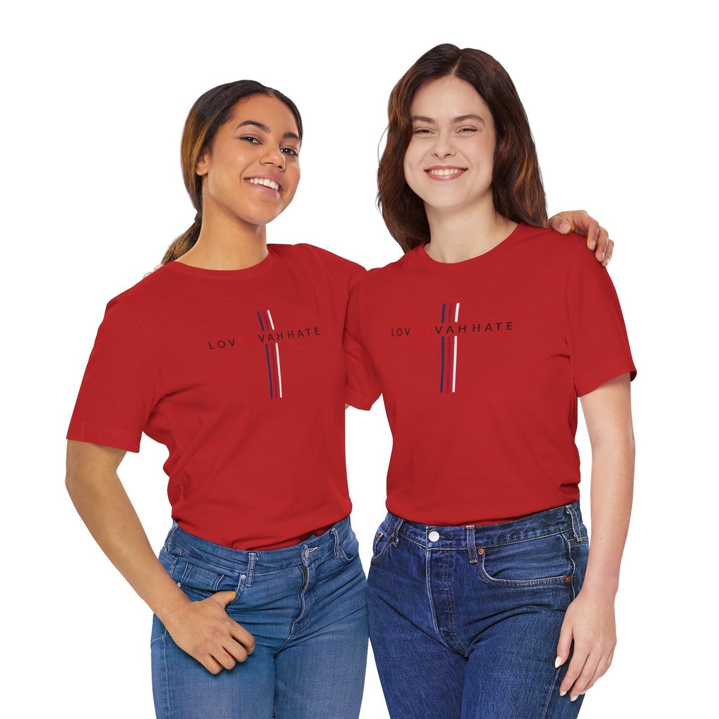 LOVEOVAHHATE Vertical Cross Graphic Tee
