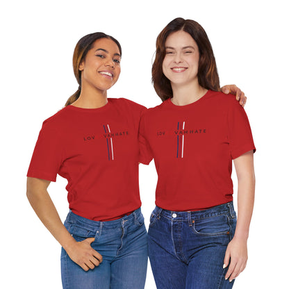 LOVEOVAHHATE Vertical Cross Graphic Tee