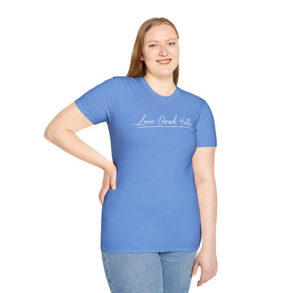 Love Ovah Hate T-Shirt — Handwritten Script Love Tee