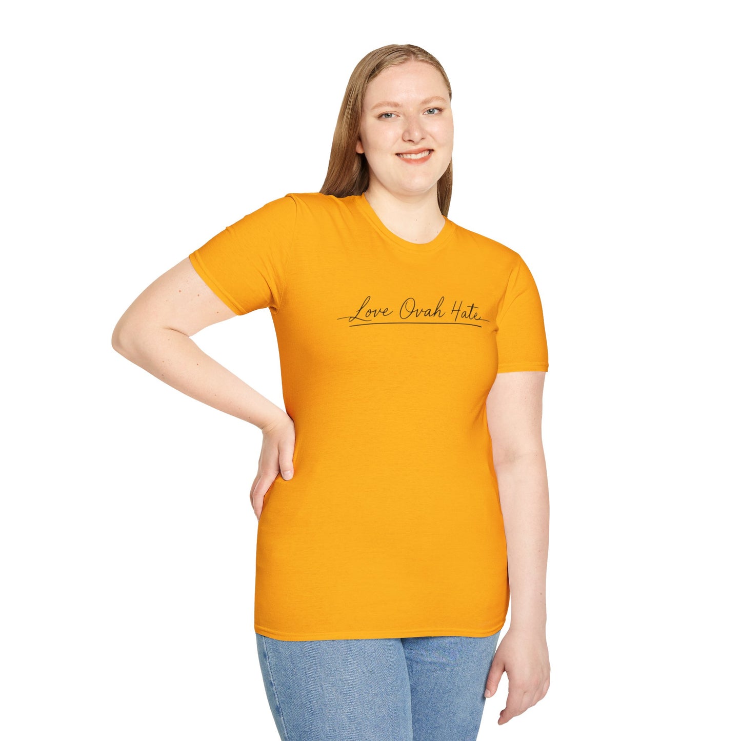 Love Ovah Hate T-Shirt — Handwritten Script Love Tee