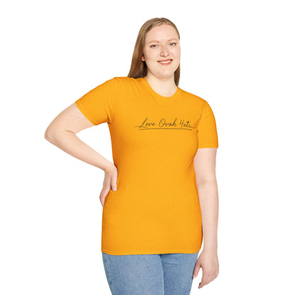 Love Ovah Hate T-Shirt — Handwritten Script Love Tee