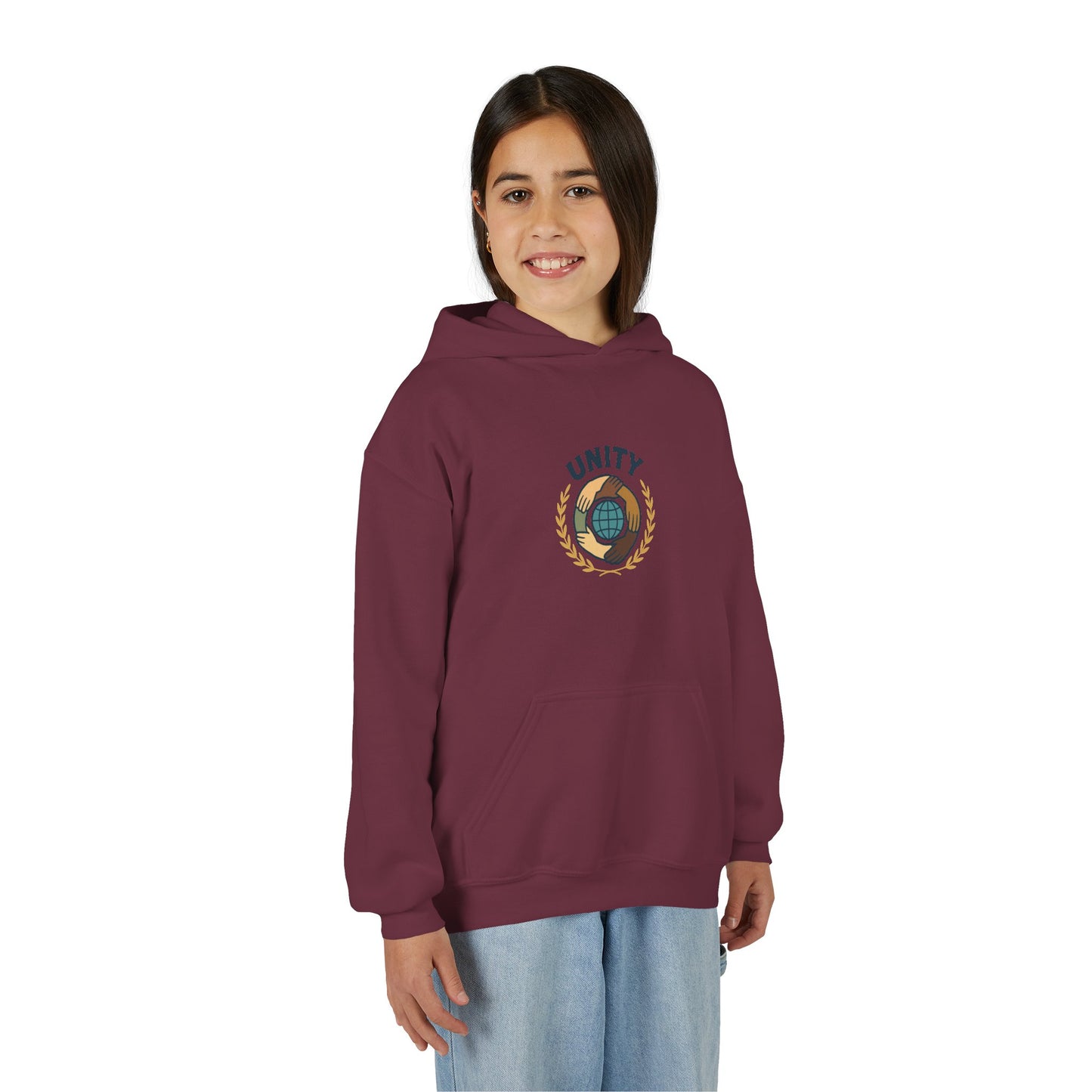Youth Unity Globe Hoodie — 'Unity' Graphic Youth Hoodie