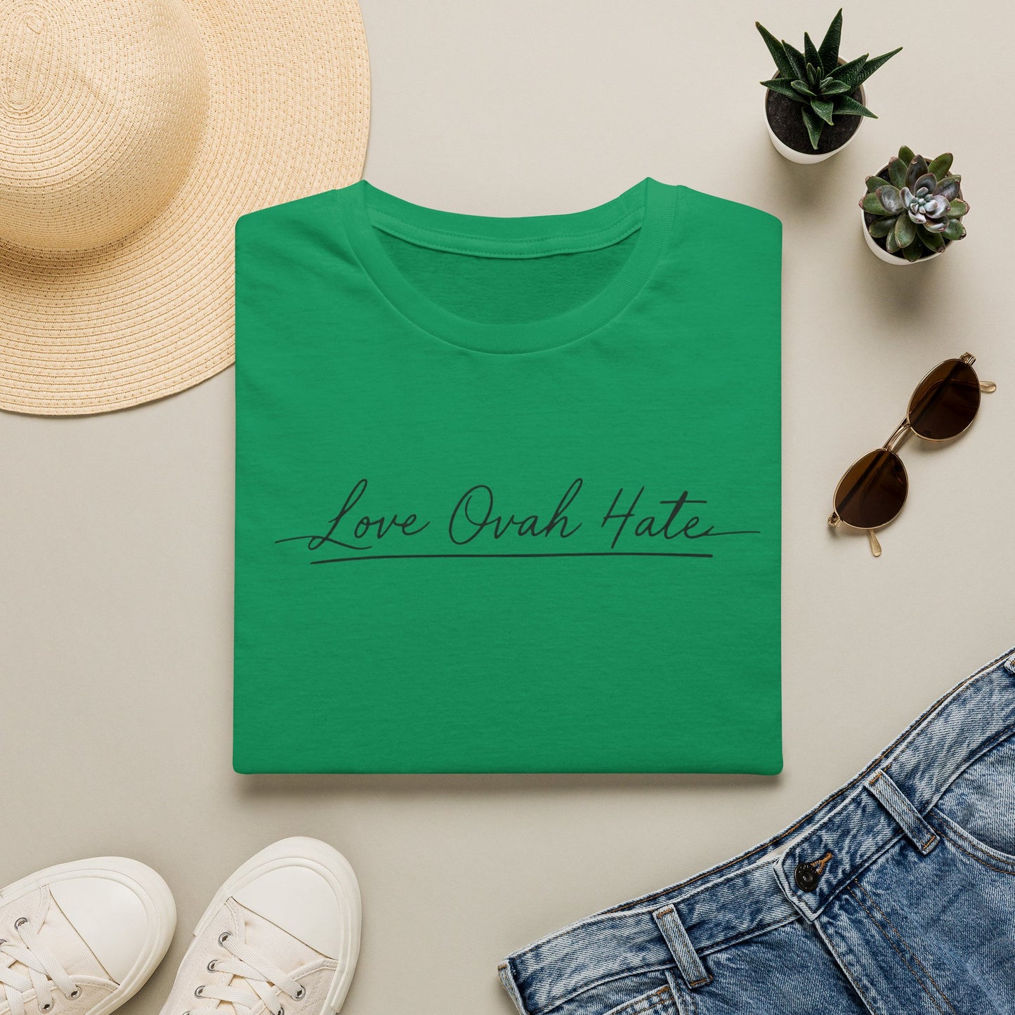 Love Ovah Hate T-Shirt — Handwritten Script Love Tee