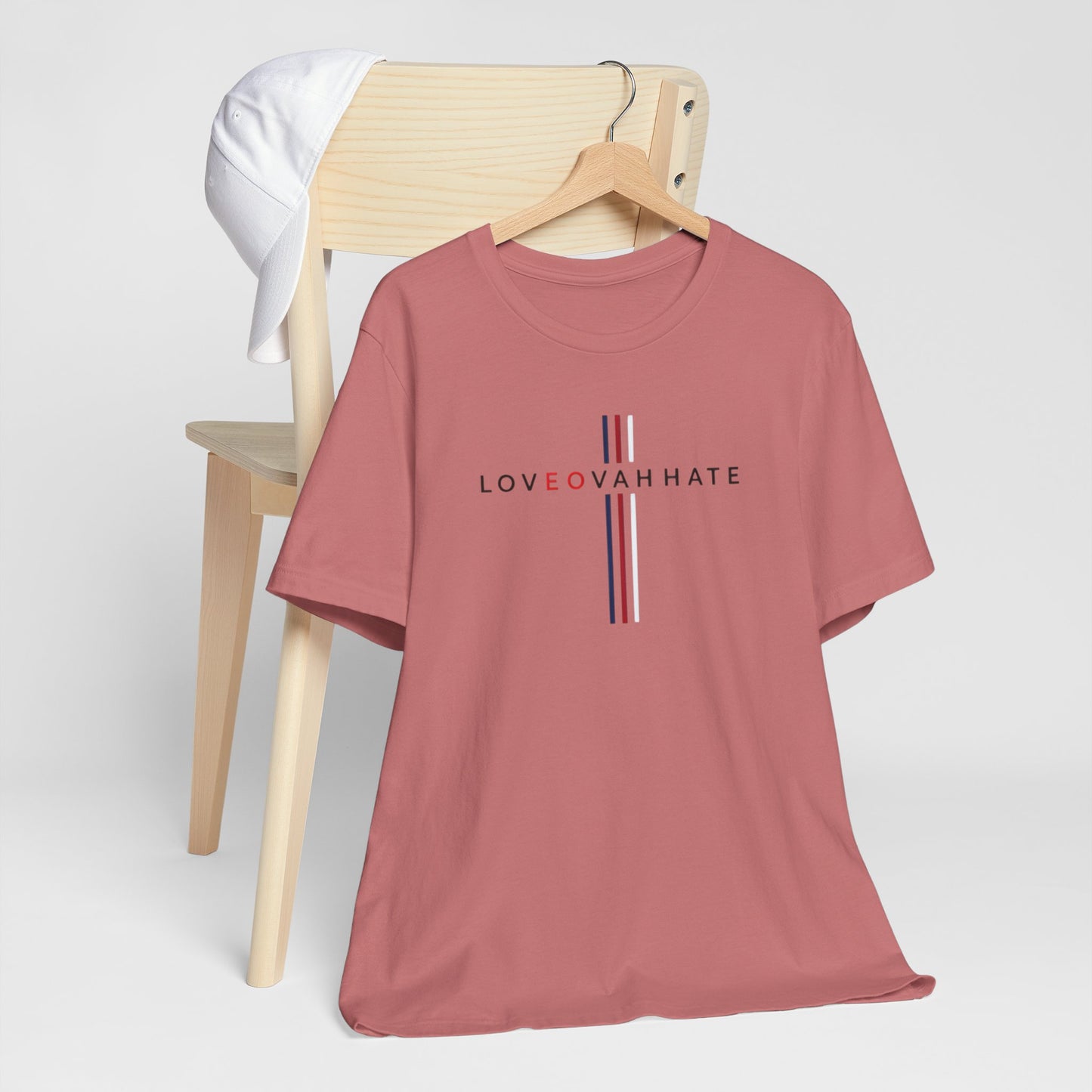 LOVEOVAHHATE Vertical Cross Graphic Tee