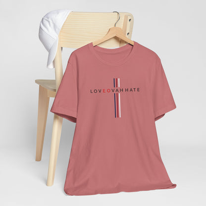 LOVEOVAHHATE Vertical Cross Graphic Tee