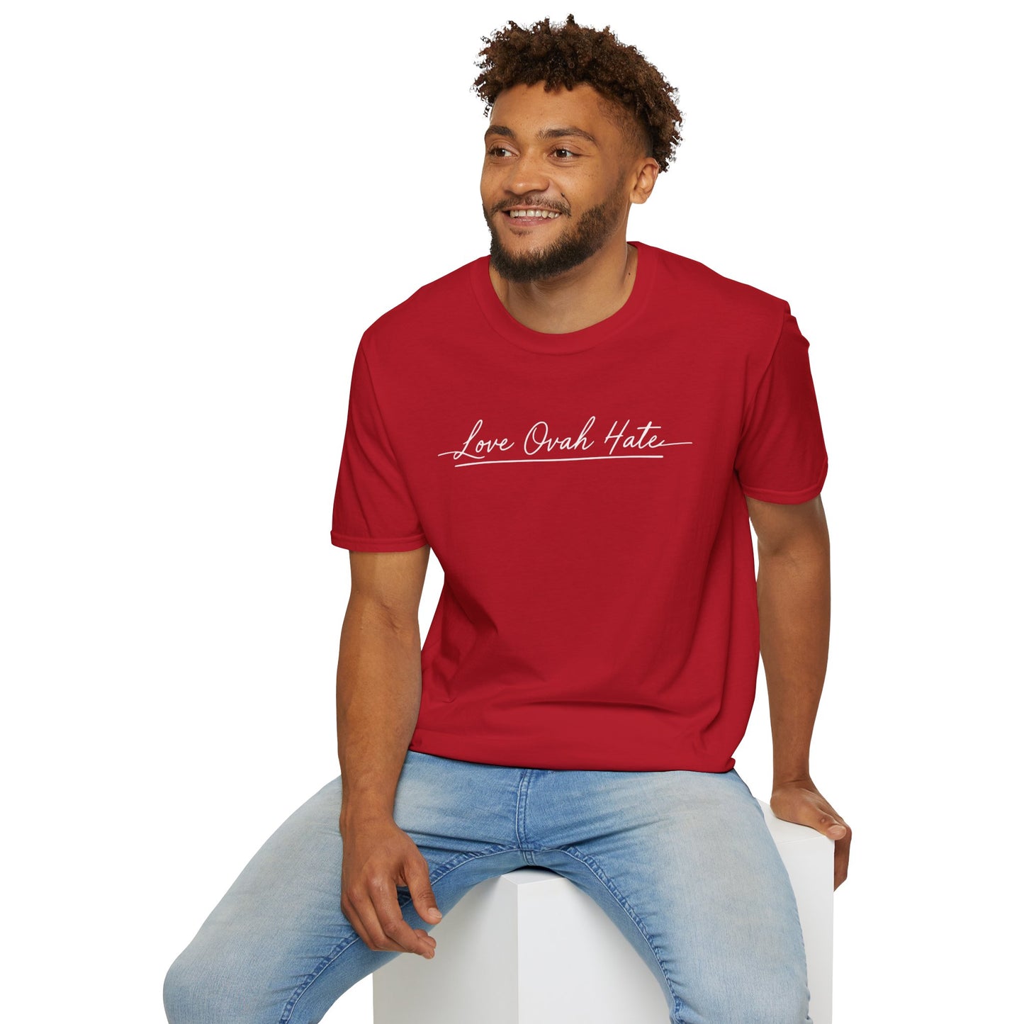 Love Ovah Hate T-Shirt — Handwritten Script Love Tee