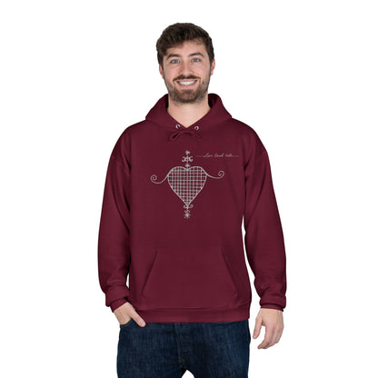 Love Ovah Hate Hoodie — Heart Grid Pullover