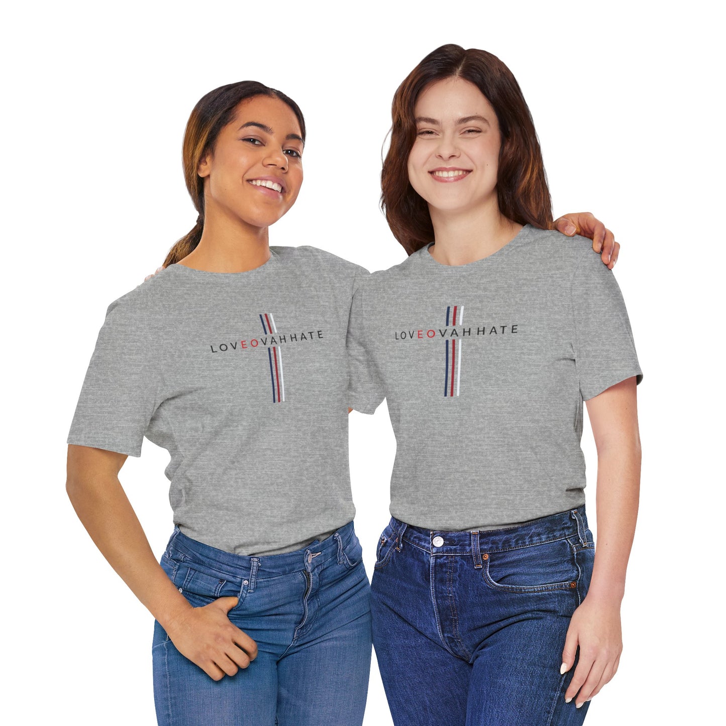 LOVEOVAHHATE Vertical Cross Graphic Tee