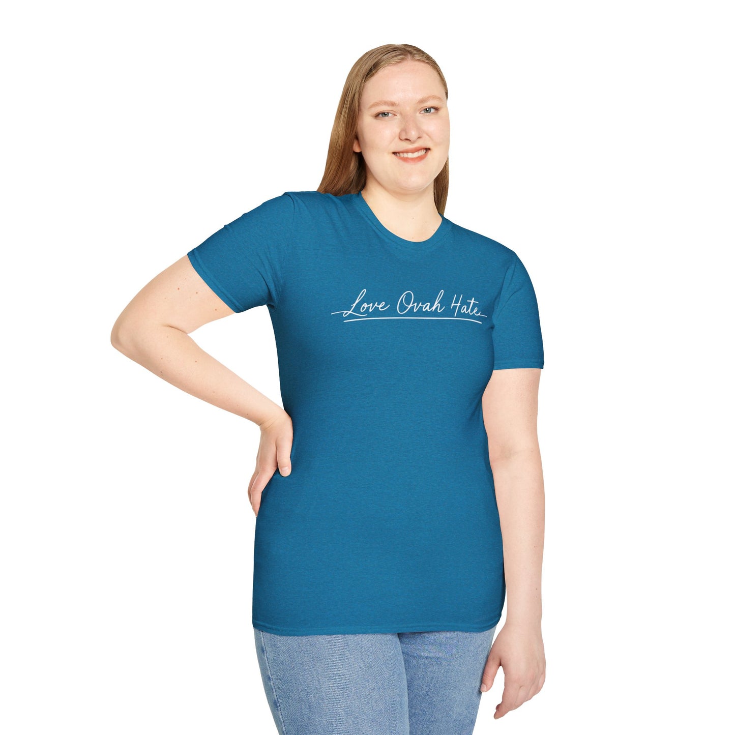 Love Ovah Hate T-Shirt — Handwritten Script Love Tee