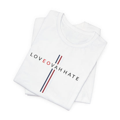 LOVEOVAHHATE Vertical Cross Graphic Tee