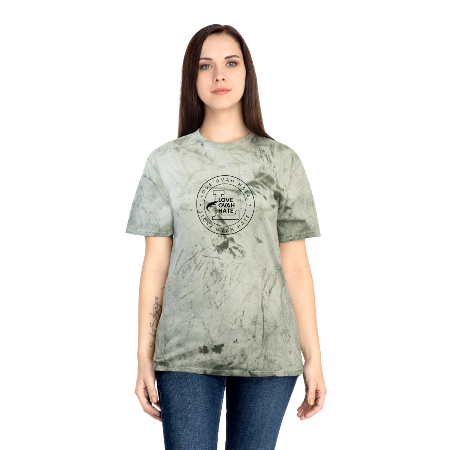 Love Ovah Hate Color Blast T-Shirt - Vibrant Tee for Casual Outings and Summer Gatherings.