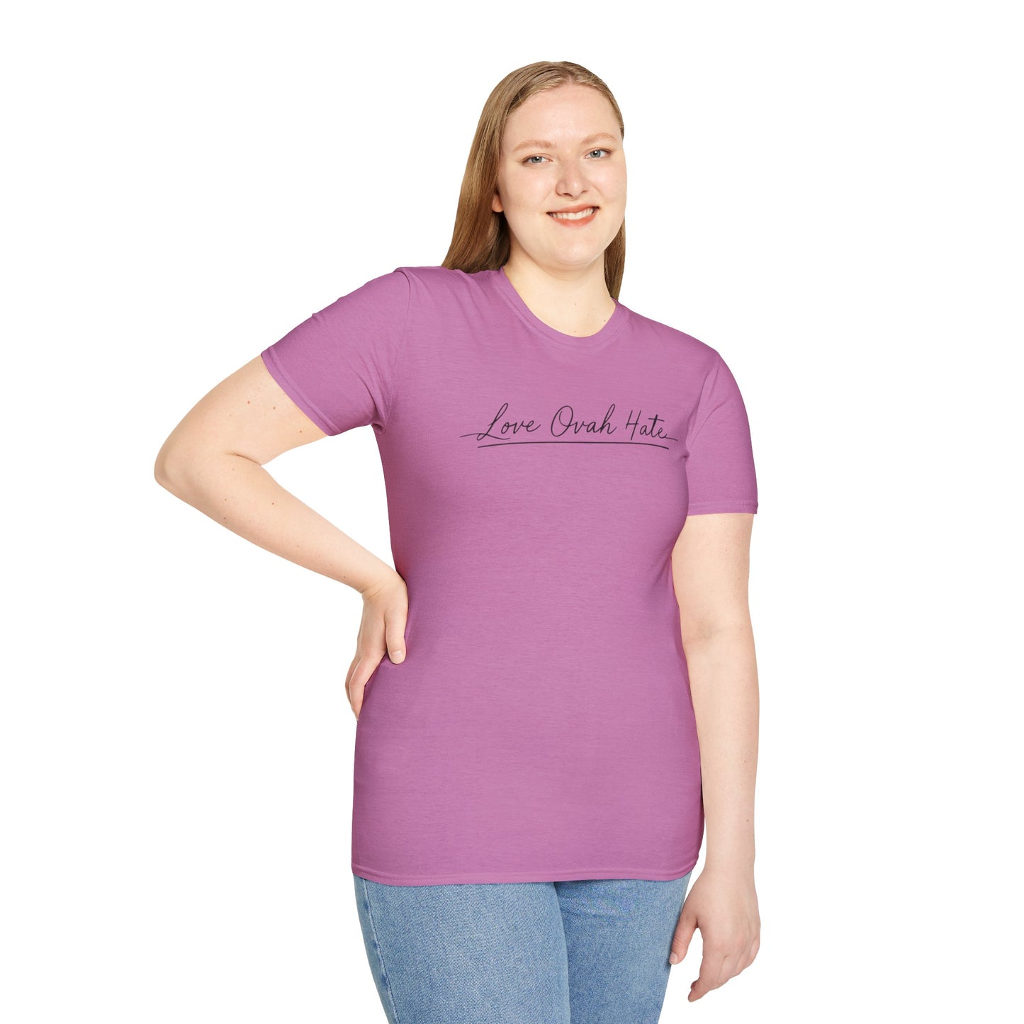 Love Ovah Hate T-Shirt — Handwritten Script Love Tee