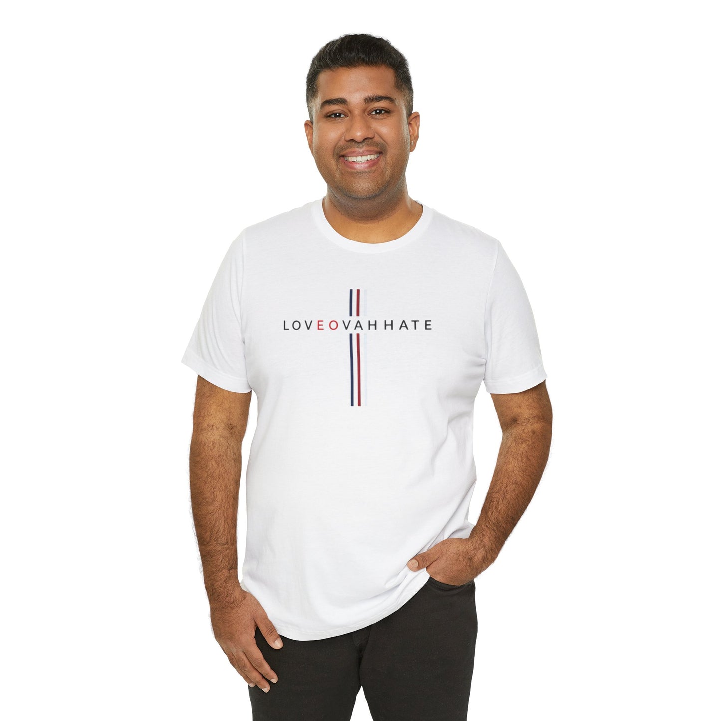 LOVEOVAHHATE Vertical Cross Graphic Tee
