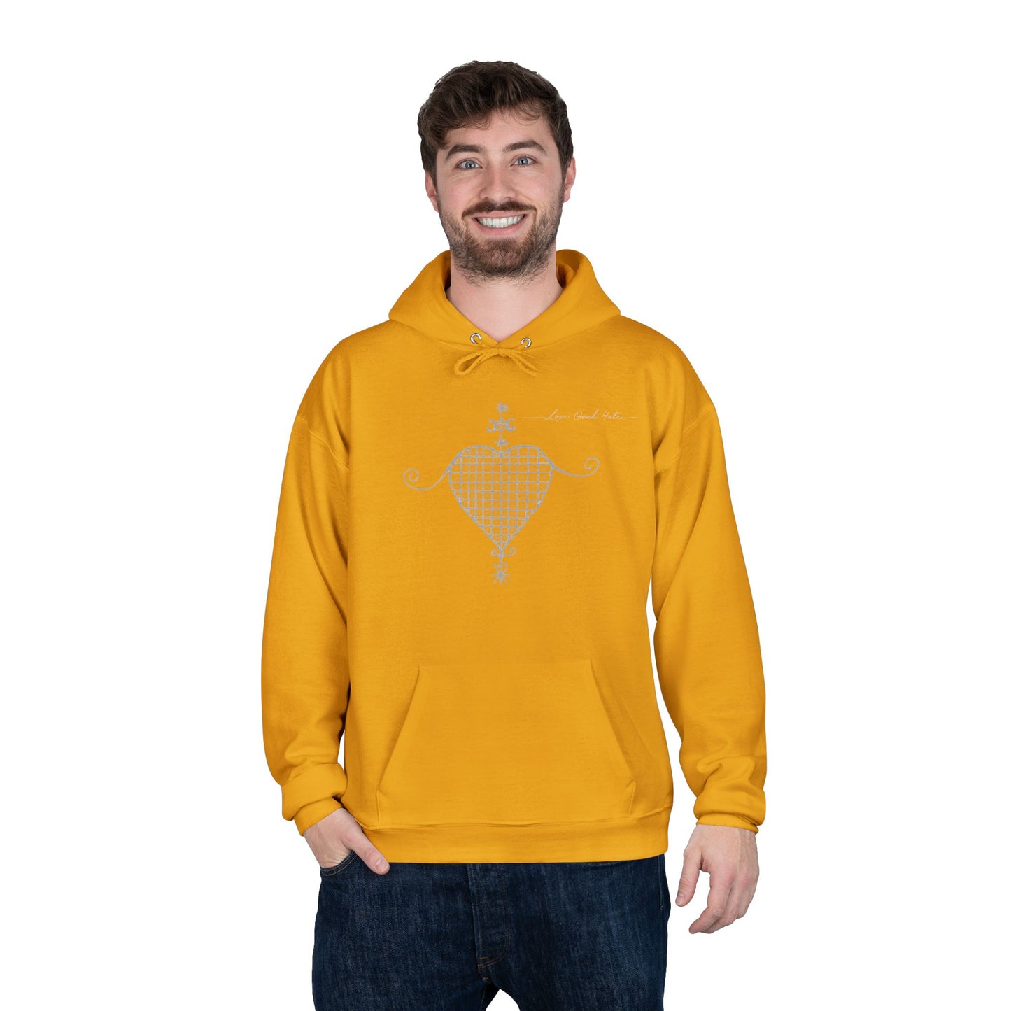 Love Ovah Hate Hoodie — Heart Grid Pullover