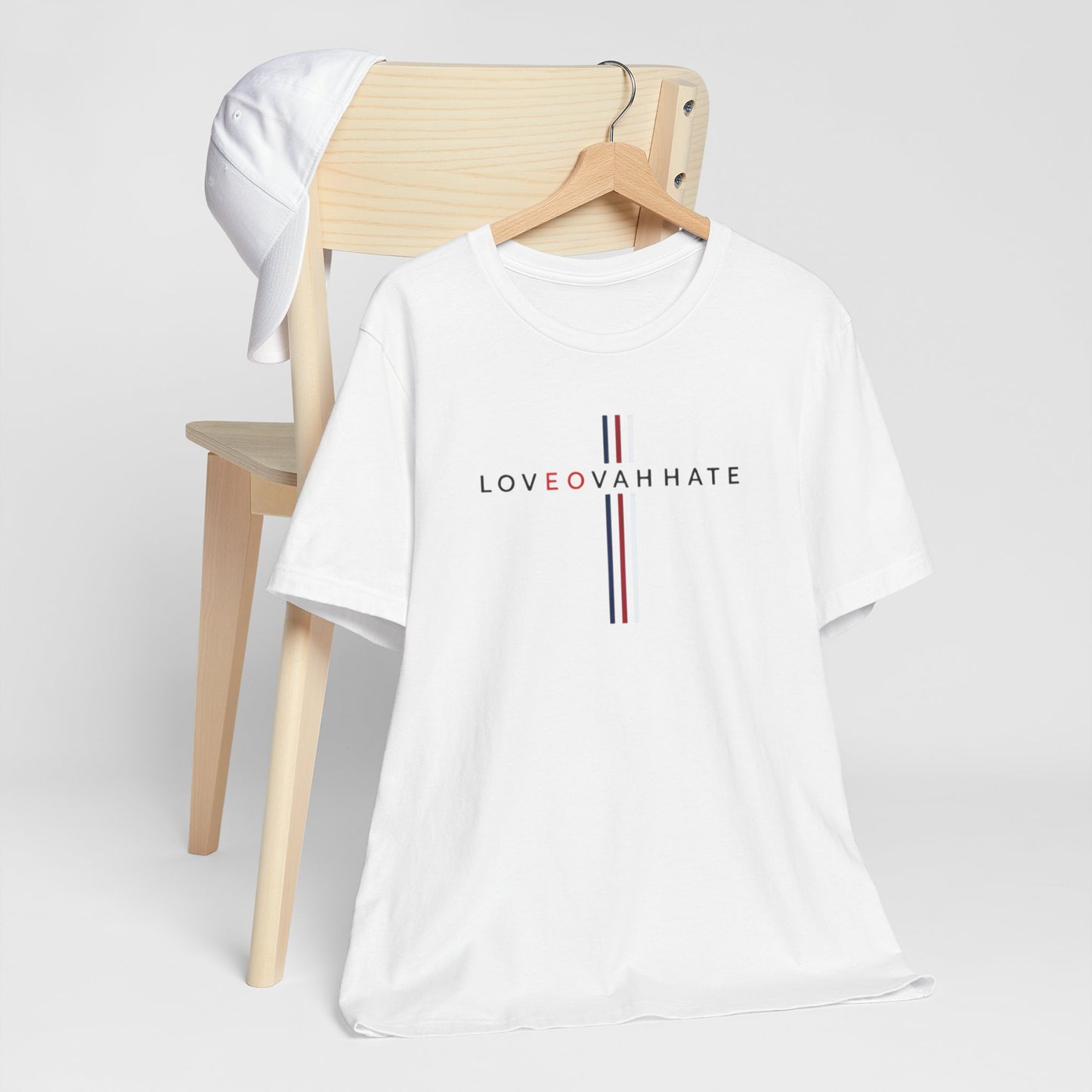 LOVEOVAHHATE Vertical Cross Graphic Tee