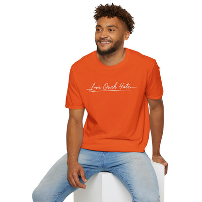 Love Ovah Hate T-Shirt — Handwritten Script Love Tee