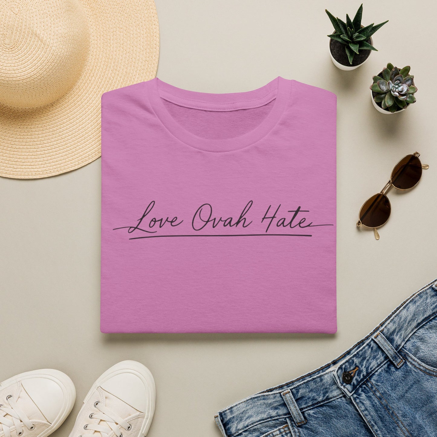 Love Ovah Hate T-Shirt — Handwritten Script Love Tee