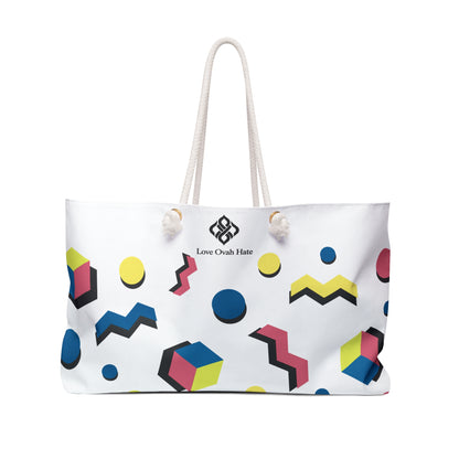 Weekender Bag — "Love Ovah Hate" Canvas Weekender Bag
