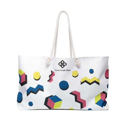 Weekender Bag — "Love Ovah Hate" Canvas Weekender Bag