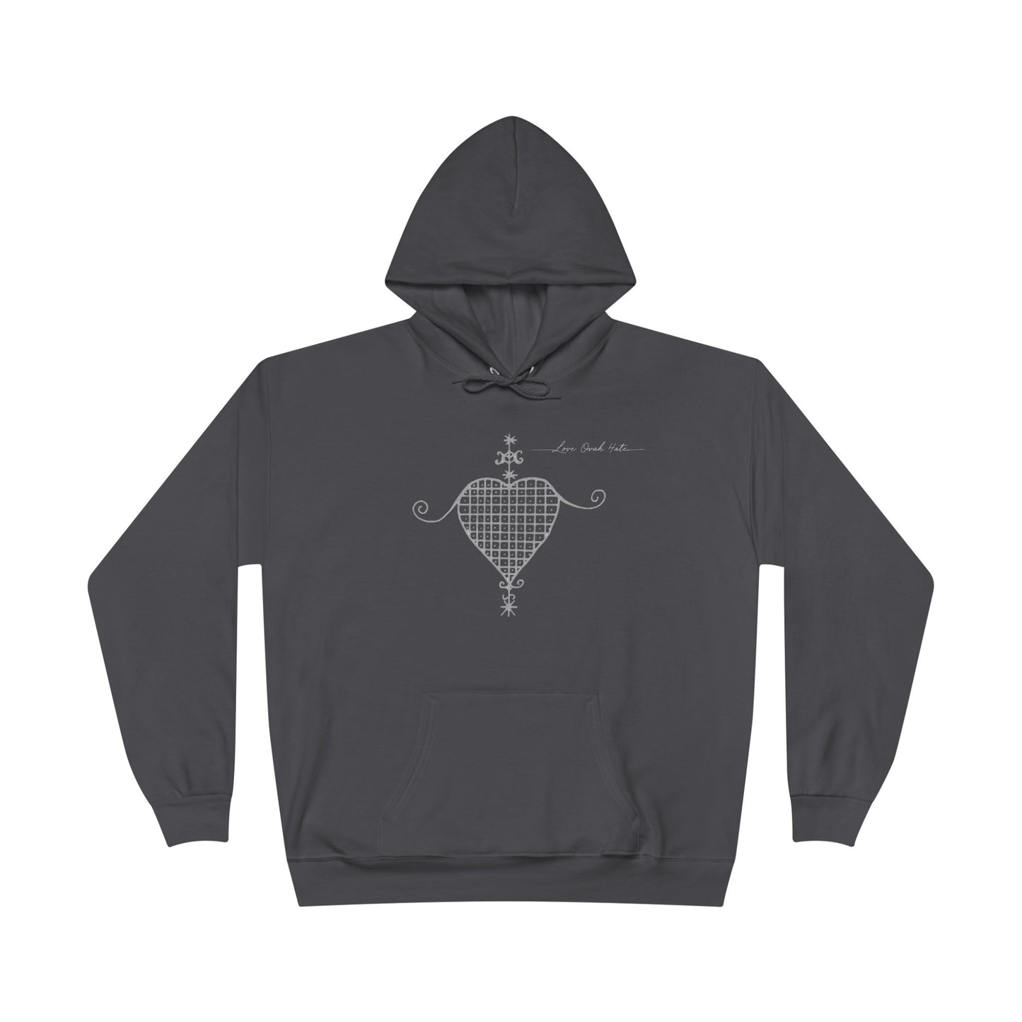 Love Ovah Hate Hoodie — Heart Grid Pullover