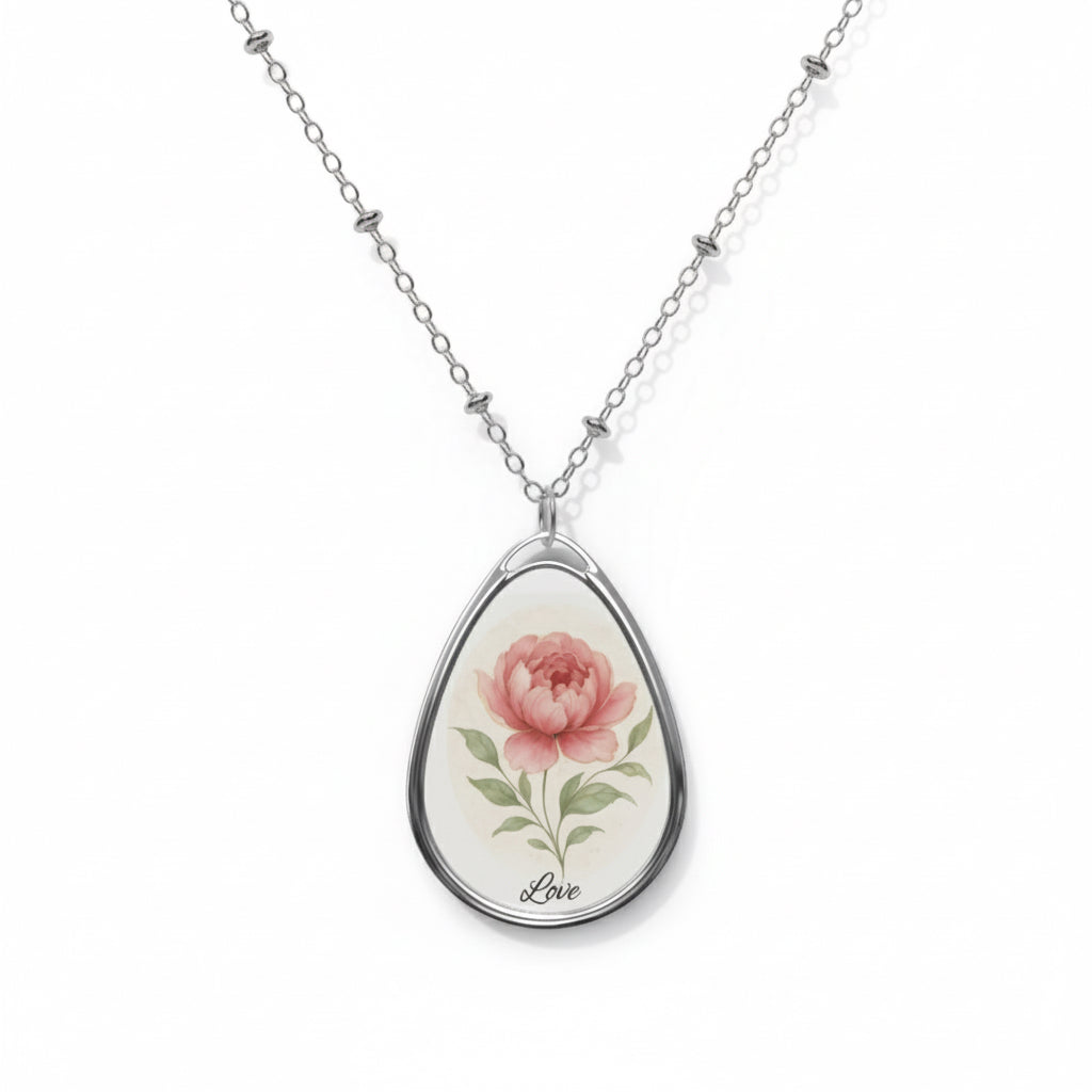 The Love Ovah Hate Oval Pendant Necklace