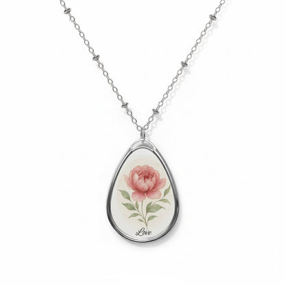 The Love Ovah Hate Oval Pendant Necklace